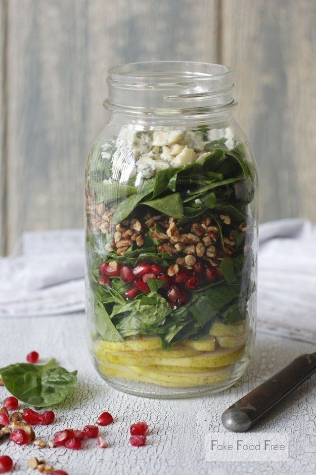 Pomegranate And Pear Salad | 18 Mason Jar Salads That Make Perfect Healthy Lunches