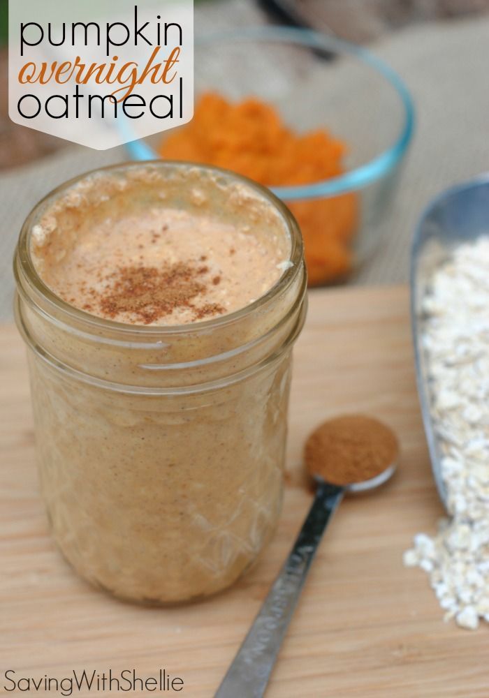Pumpkin Overnight Oatmeal is a great breakfast on the go! The flavors of cinnamon, nutmeg and pumpkin in the morning are so