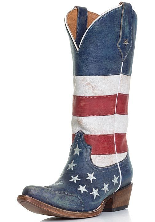 Roper Women’s American Flag Snip Toe Cowboy Boots – Distressed Red, White and Blue $199.00 I need these.
