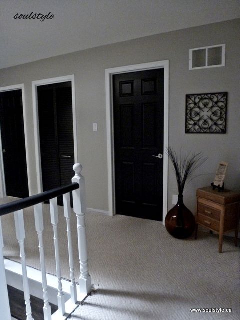 Second Floor Black Interior Doors  I’ve been wondering how this would look in my house  after seeing this I think it would
