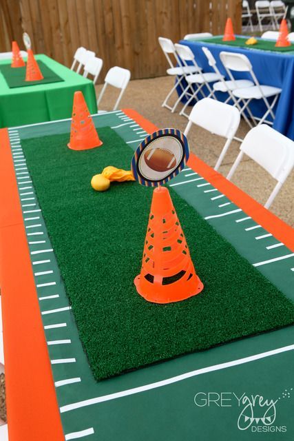 table decorations for birthday party of football party!
