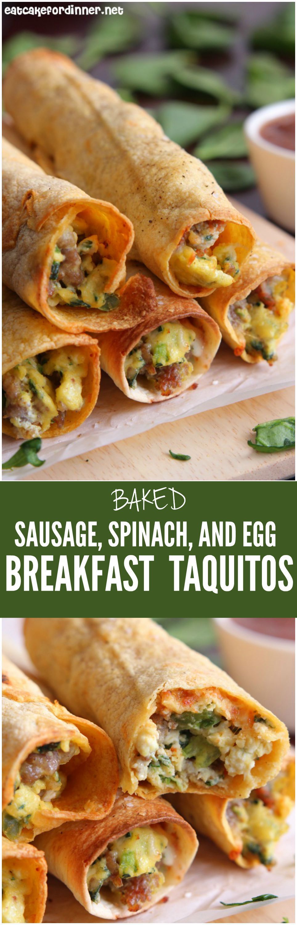 These Sausage, Spinach, and Egg Breakfast Burritos make such a delicious breakfast!