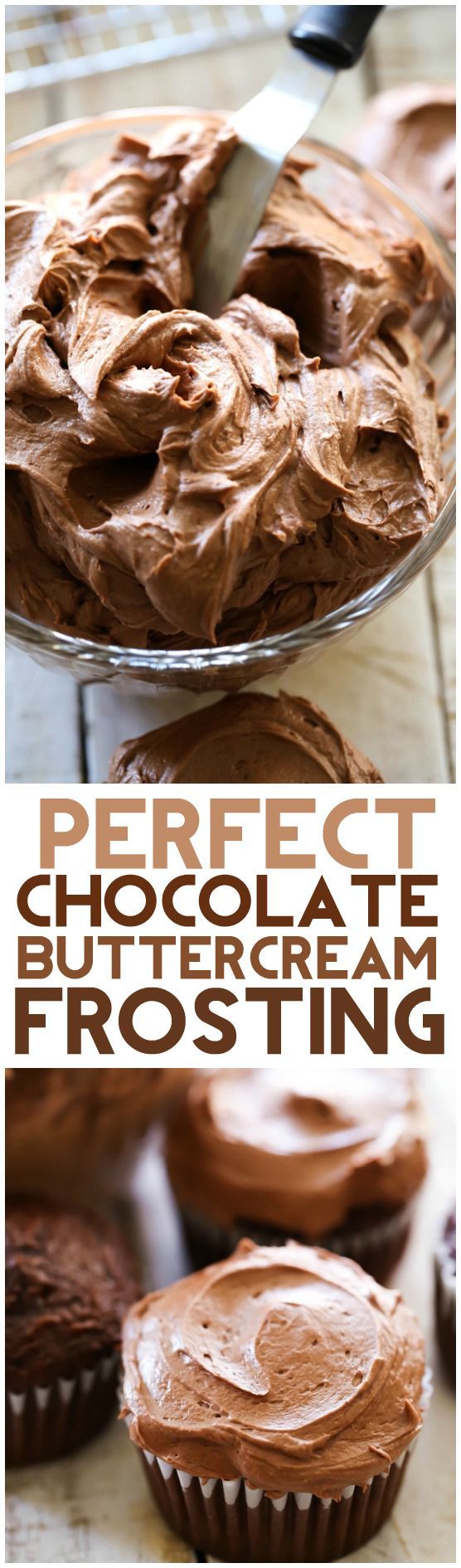 This Chocolate Buttercream is perfection! It is light and fluffy and has the perfect chocolate touch! It is my go-to chocolate