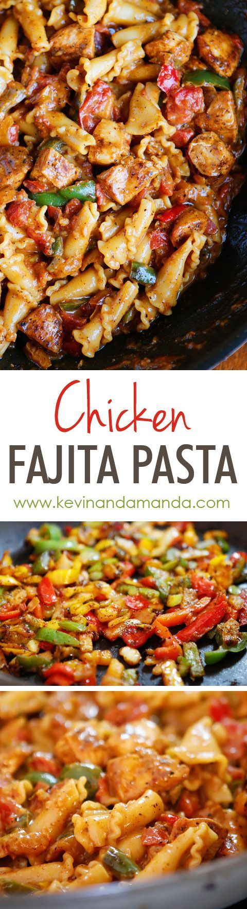 This Creamy Chicken Fajita Pasta is a HUGE winner! Everything cooks in one pan (even the noodles!) and it’s done in 15 minutes.
