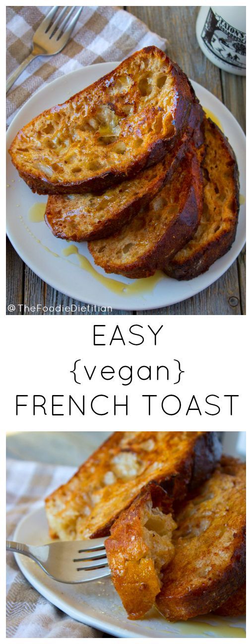 This easy vegan french toast calls for only 5 ingredients! And it’s still crispy, sweet and golden-brown. Perfect for Sunday