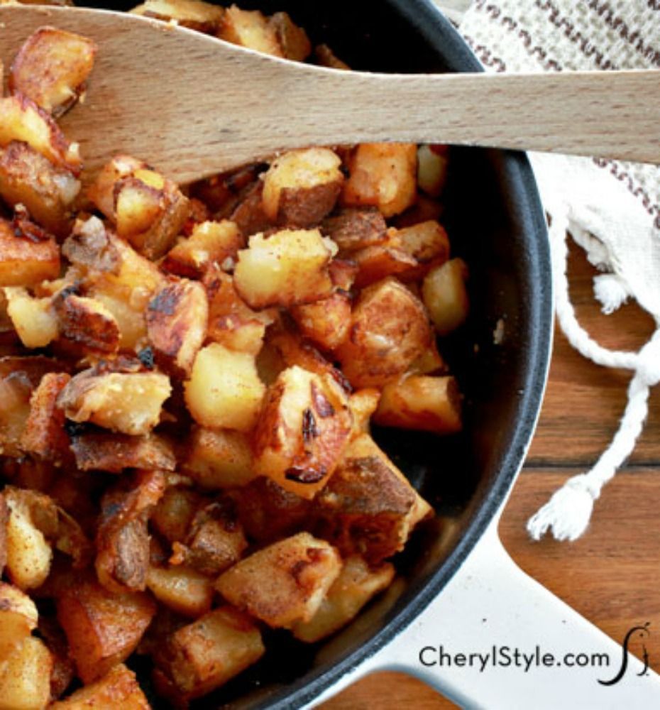 This skillet home fries recipe is more than just a morning side dish. Well-seasoned and crispy, these taters are great for