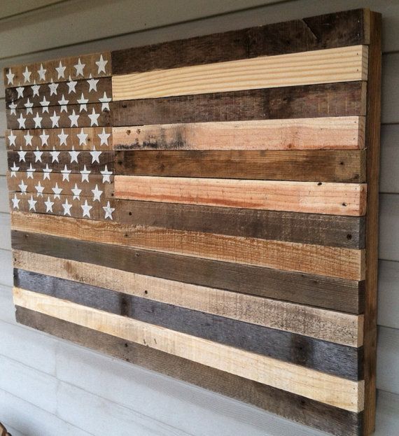 to hang on wall over guest bedroom upstairs Reclaimed pallet american flag hanging wall art 38 by Kustomwood