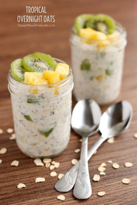 Tropical Overnight Oats – Make ahead and enjoy later for a healthy breakfast or snack!