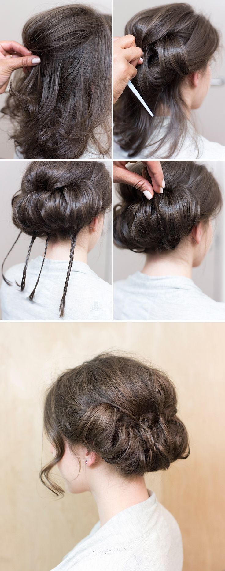 Wedding hair inspiration: An elegant tucked baby braids updo for the classic bride! Perfect for medium and long hair.