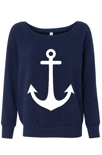 Anchor appliqué sweater