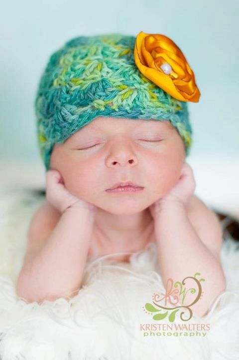 Newborn Baby Hat Baby Girl Crochet Flapper by CreativeDragonfly, $25.00