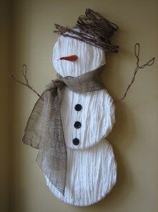 Too Cute! Perfect for the front door in January! ((simplify- styro plates, yarn,