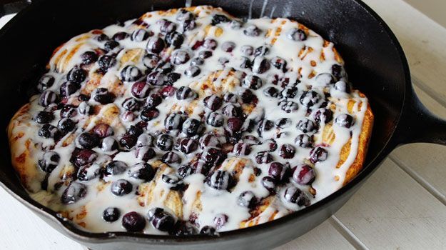 Blueberry Cinnamon Skillet Pizza. You won't believe how easy this is to make