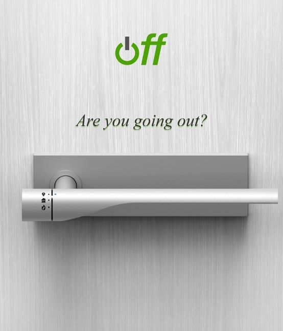 A door handle that can turn your electricity and gas off when you leave.  This i