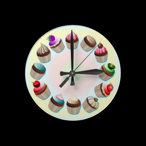 #Cupcakes #Colorful #Circle #Clocks © bluedarkat