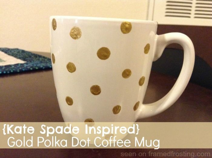 DIY Gold Polka Dot coffee mug | via Framed Frosting