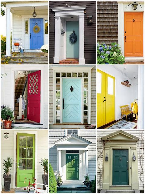 Happy-colored front door ideas.