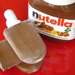 Mix 1 cup of milk and 1/3 cup of Nutella to make 6 homemade Fudgesicles. I know