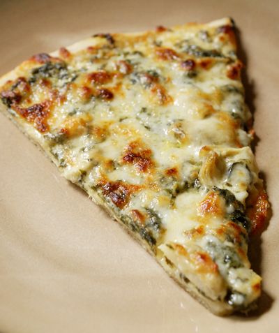 Homemade Spinach Artichoke Alfredo Pizza