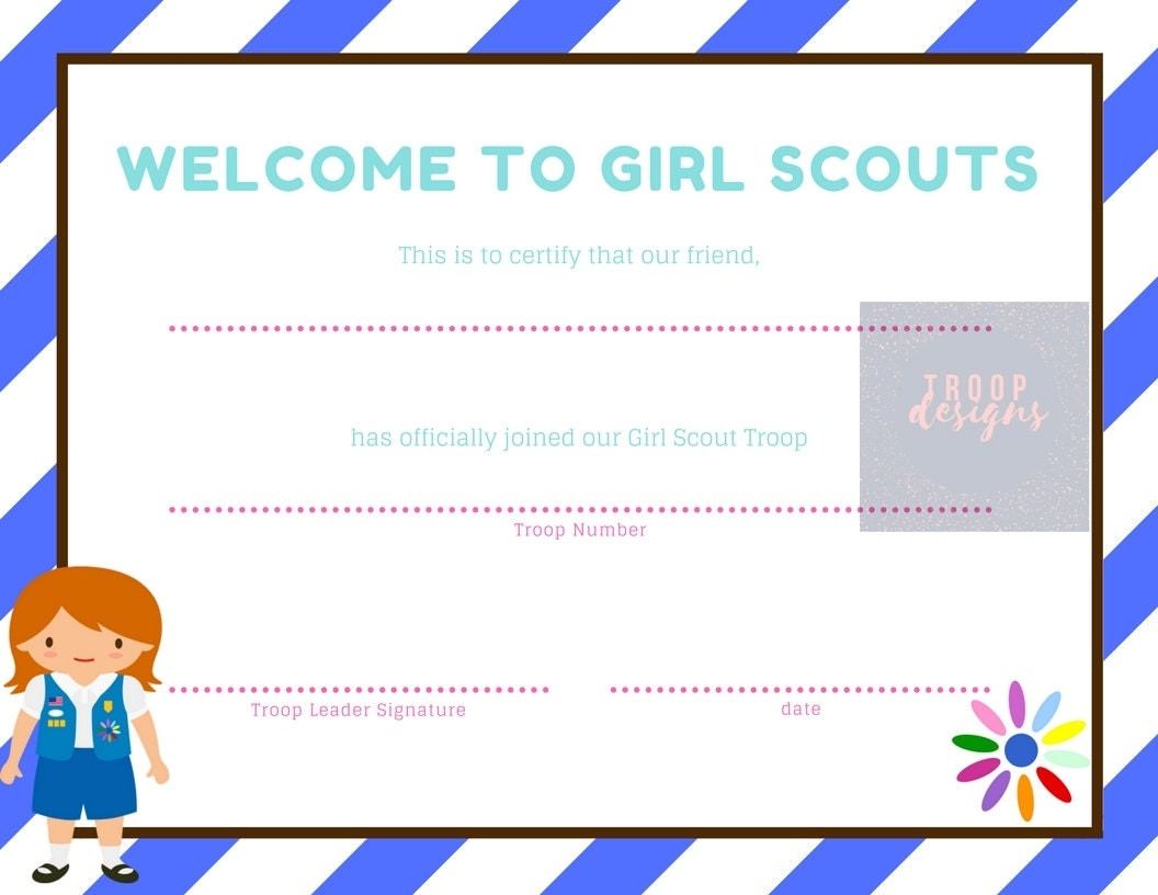 Girl Scouts Daisy Welcome Certificate Ideas