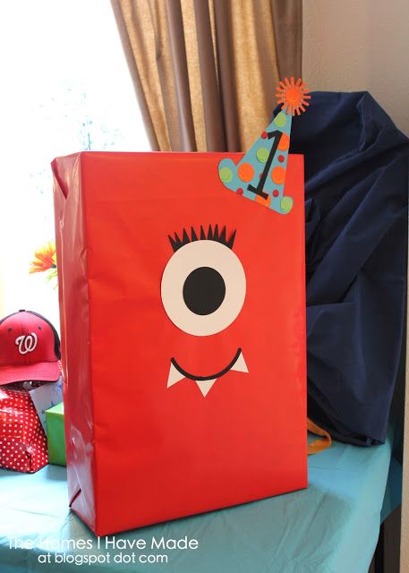 monster birthday wrapping!