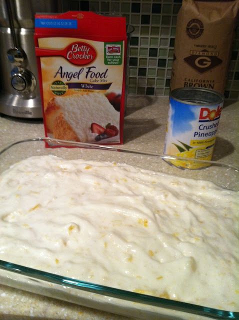 So all you do, is take a box of Angel Food Cake mix (just the contents of the bo