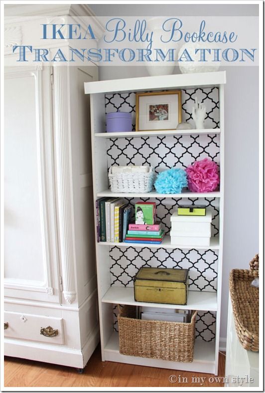 Transforming a bookcase with fabric