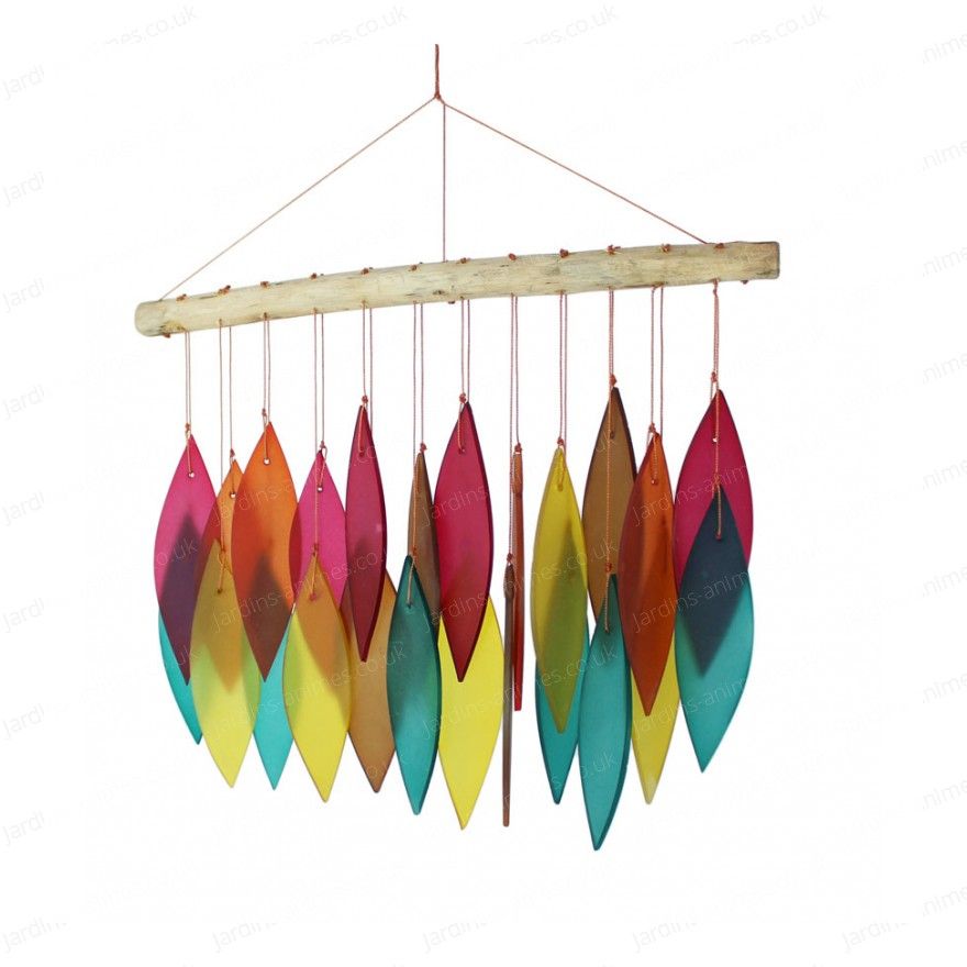 Glass Wind chime - Assorted colours -   Wind chimes Ideas