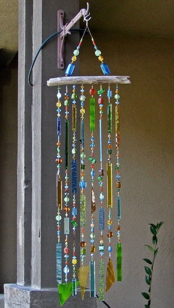 Glass Wind chime - Assorted colours -   Wind chimes Ideas