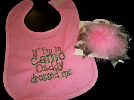 Pink Camo Baby Girl If I'm in Camo Daddy by grinsandgigglesbaby1