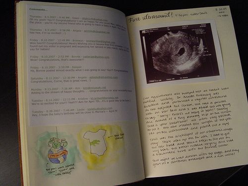 Thinking of making my own scrapbook styled pregnancy journal and baby book. Idea