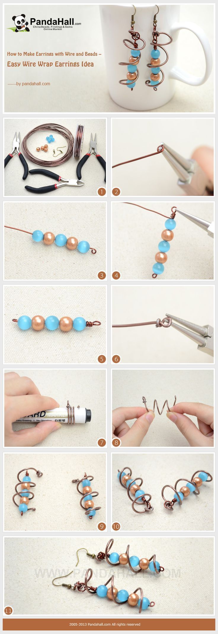 How to Make Earrings with Wire and Beads -   Wire Wrap Earrings Ideas