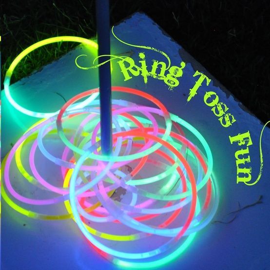 Glow Stick Rings Fun Night Games want to do this on a camping trip.