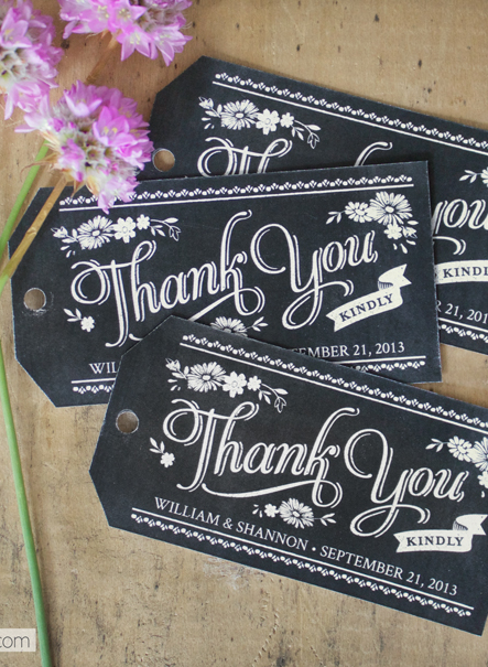 Free printable chalkboard style thank you gift tags which you can personalise