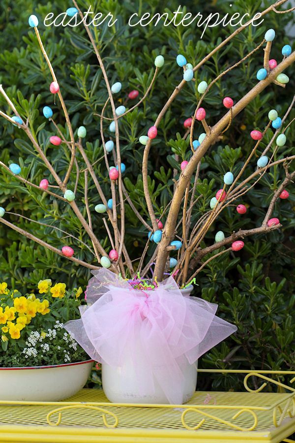 Simple Easter Centerpiece Dyed Easter Eggs In Narrow ... -   DIY & Crafts