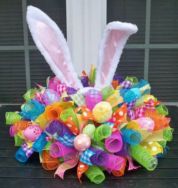 Simple Easter Centerpiece Dyed Easter Eggs In Narrow ... -   Easter Centerpiece Ideas