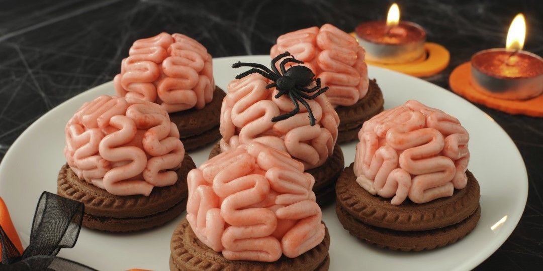 6. Get to know the brain jam biscuits plus spiders! -   Halloween Food Ideas