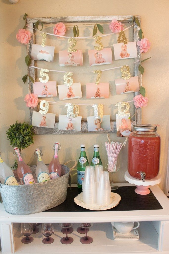 Pink and Gold First Birthday Party Ideas -   One year birthday photo ideas