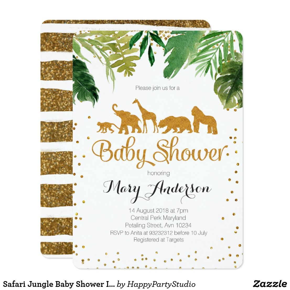 Safari Jungle Baby Shower Invitation -   Safari Themed Baby Shower Ideas