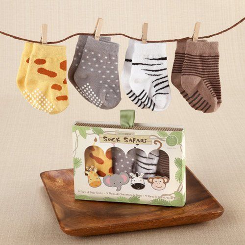 4-Pair Safari Theme Sock Set -   Safari Themed Baby Shower Ideas