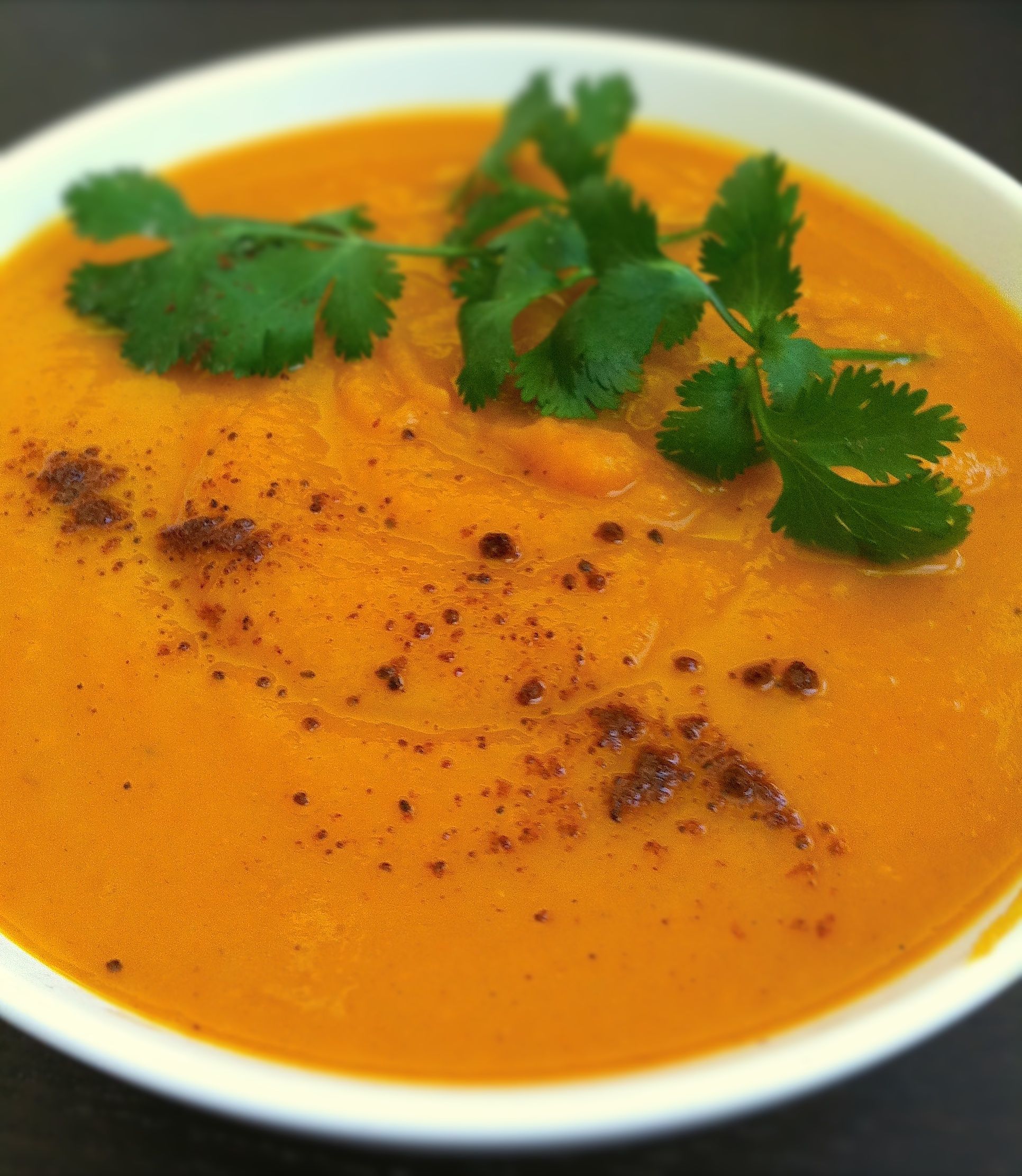 Curry and Maple Sweet Potato Soup (Vegan)