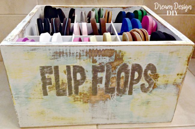 Flip Flop Bin - Dream Design DIY -   14 DIY Clothes Storage flip flops ideas
