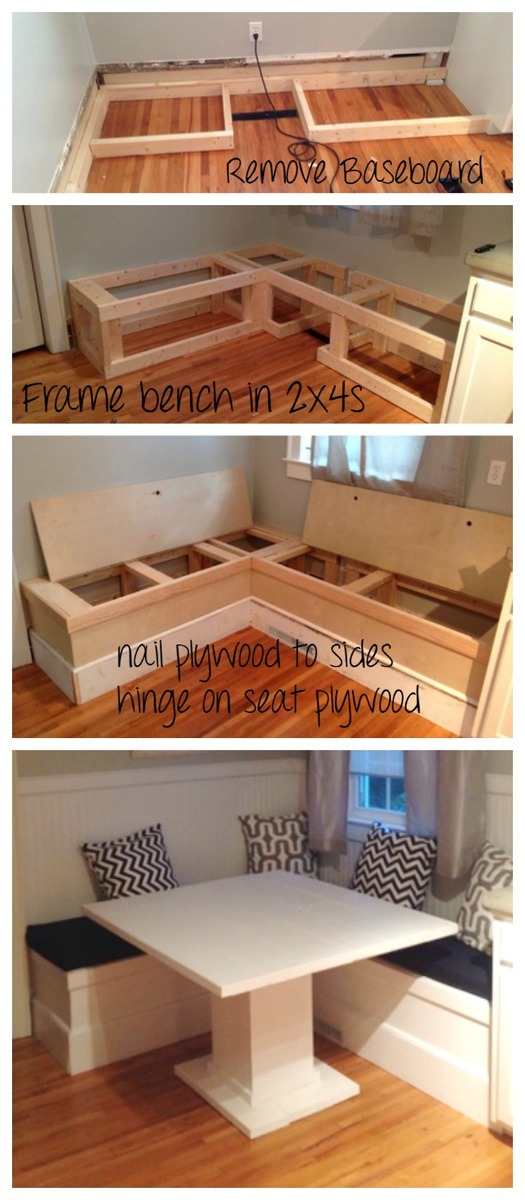 DIY Breakfast Nook with Storage | Ana White -   14 diy projects Apartment budget ideas