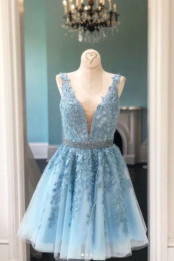 V Neck Homecoming Dress With Applique and Beading, Popular Short Prom Dress ,Fashion Dancel Dress PDH0011 -   14 dress Homecoming christmas gifts ideas