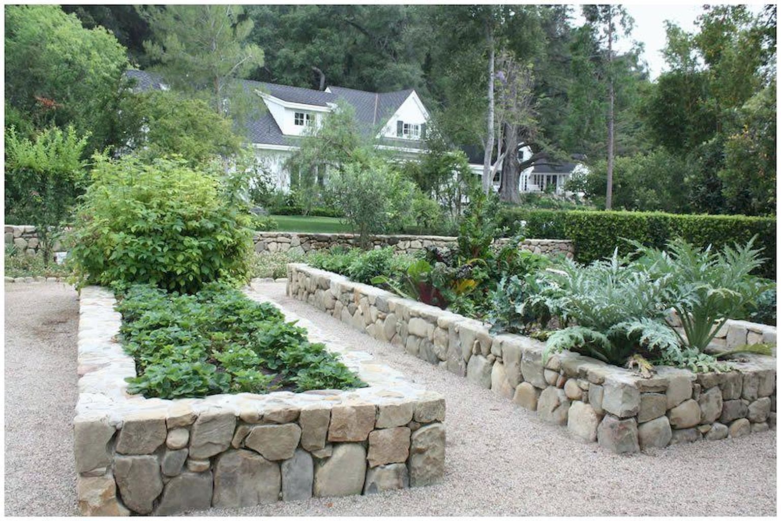 45 Easy DIY Raised Garden Bed Design Front and Backyard Landscaping Ideas - Insidexterior -   14 garden design Stones planters ideas