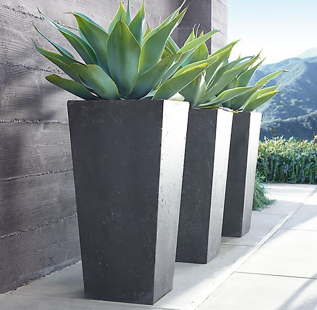 Weathered Cast Stone Cube Planters -   14 garden design Stones planters ideas