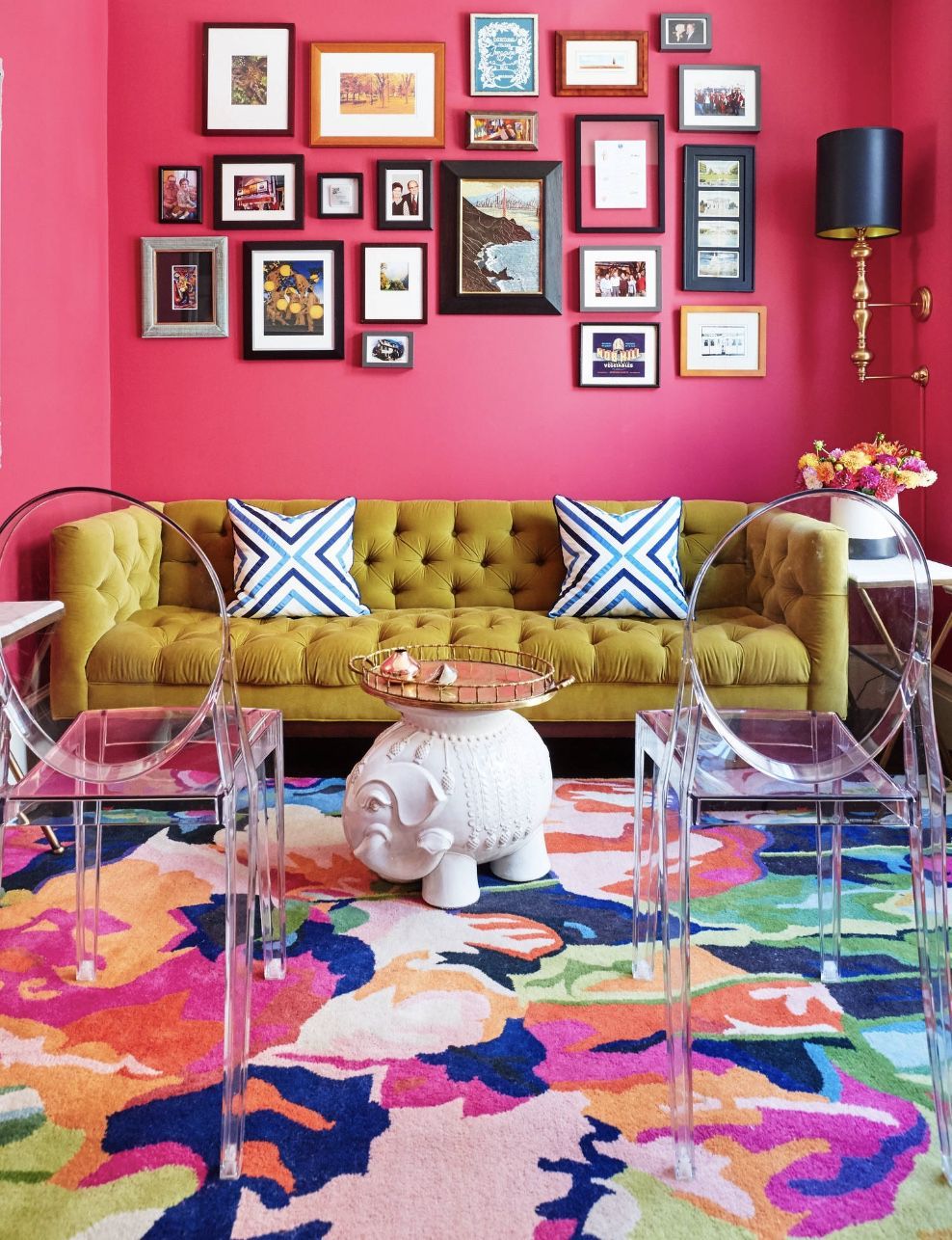 Pink Living Room decor idea -   14 living room decor Colorful ideas