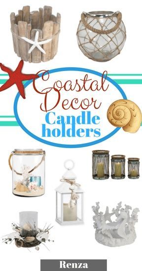 Ocean themed candle holders -   14 room decor Beach candle holders ideas
