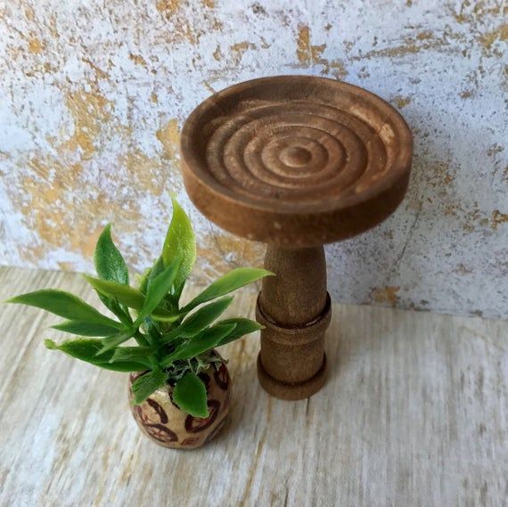 Miniature Plant Stand, Tall Plant Stand, Plant Stand with Plant, Dollhouse Accessory, Dollhouse, Room Box, Diorama -   14 tall plants Painting ideas