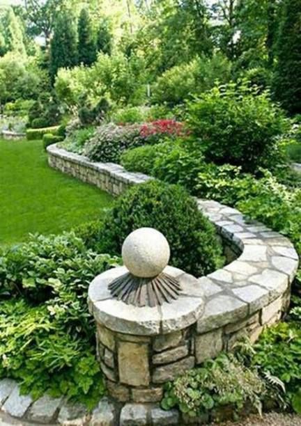 15 garden design Wall stones ideas